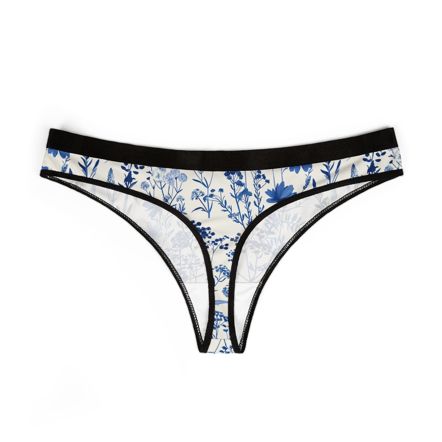 Blue Floral Women's Thong