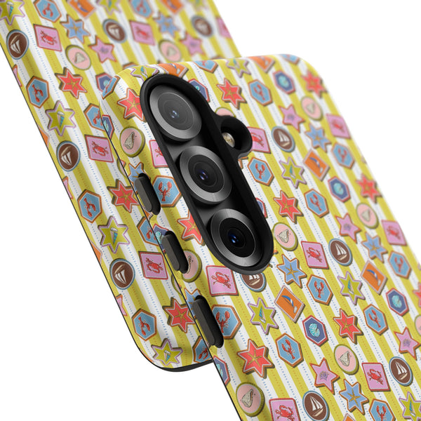 Yellow and White Striped Summer Themed Phone Case