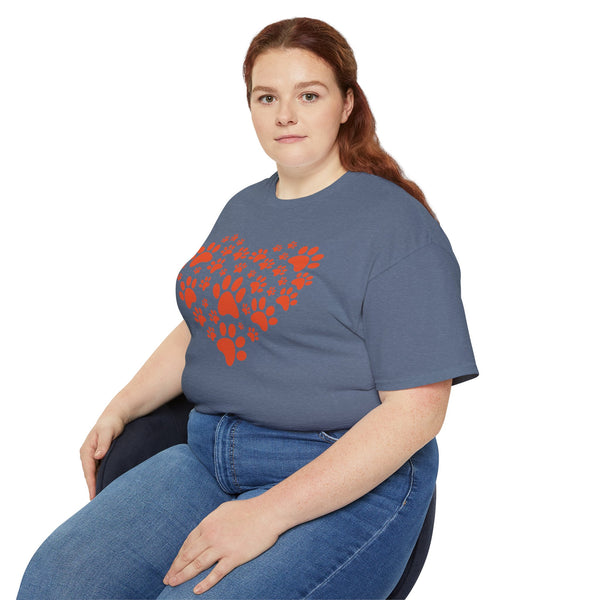Heart Paw Print Unisex Ultra Cotton Tee - Perfect for Pet Lovers