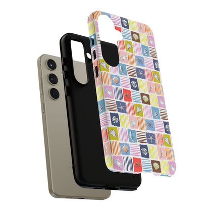Colorful Seashells Sailboats and Starfish Summer Themed Phone Case