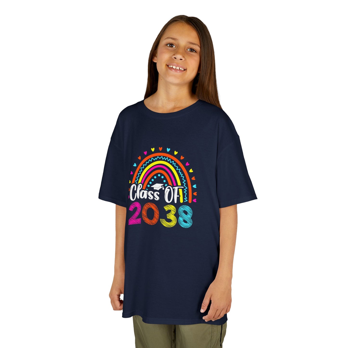 Rainbow Graduation Kids Tee | Class of 2038 Shirt | Cute Kids Apparel | Graduation Gift | Back to School T-Shirt | Rainbow Tee