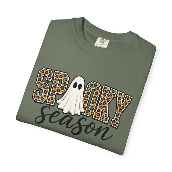 Spooky Season Leopard Print Ghost Halloween Graphic T-Shirt