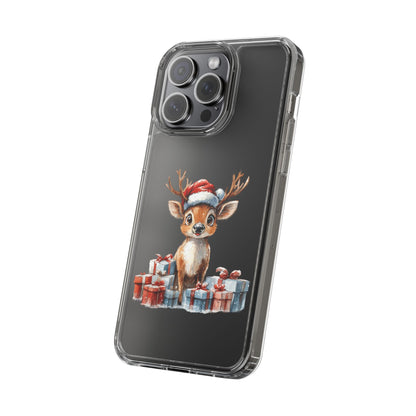 Festive Reindeer on a Clear Phone Case