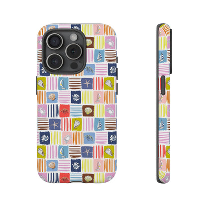 Colorful Seashells Sailboats and Starfish Summer Themed Phone Case