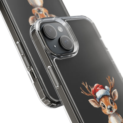 Festive Reindeer on a Clear Phone Case