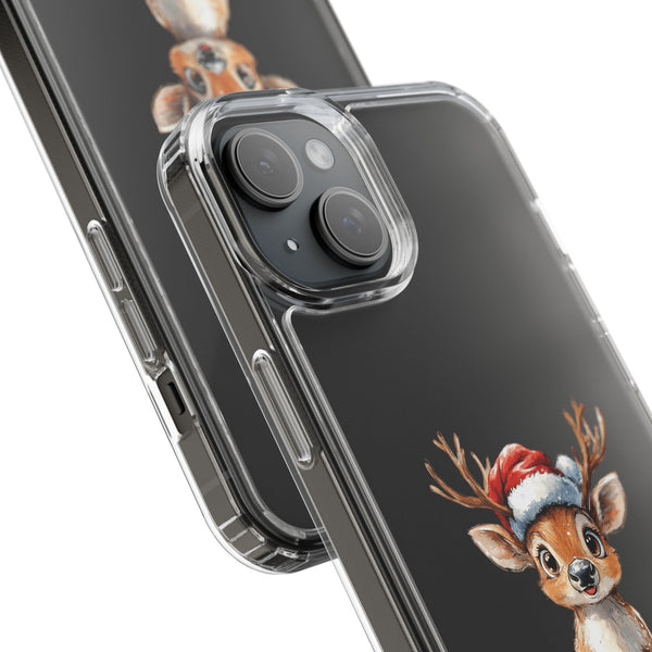 Festive Reindeer on a Clear Phone Case