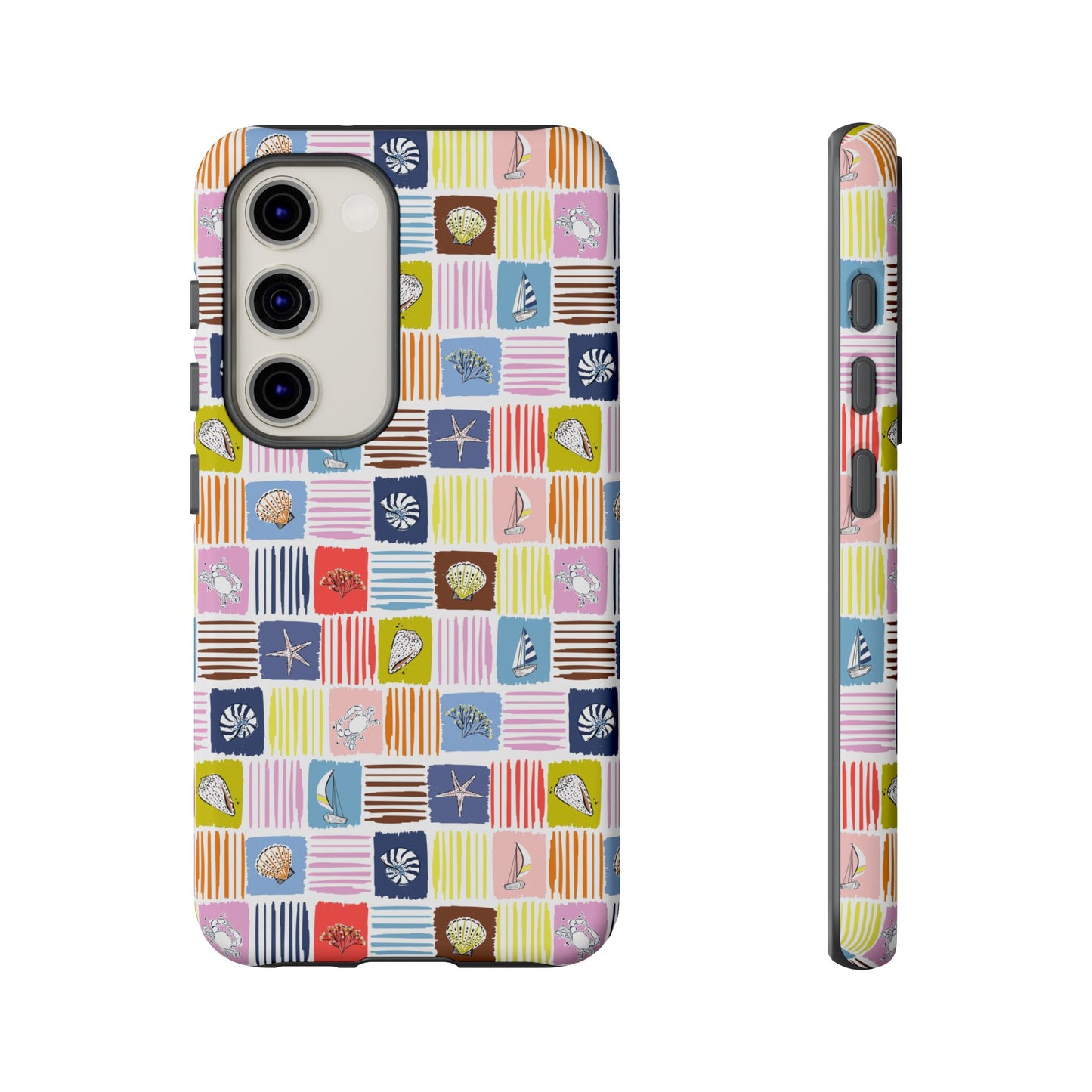 Colorful Seashells Sailboats and Starfish Summer Themed Phone Case
