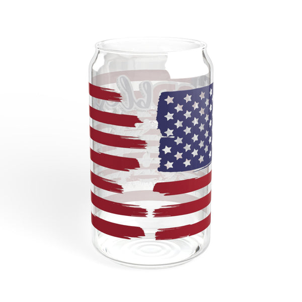 God Bless the USA 16oz Glass Cup