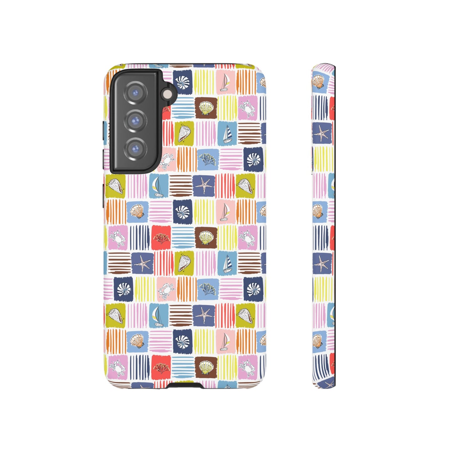 Colorful Seashells Sailboats and Starfish Summer Themed Phone Case
