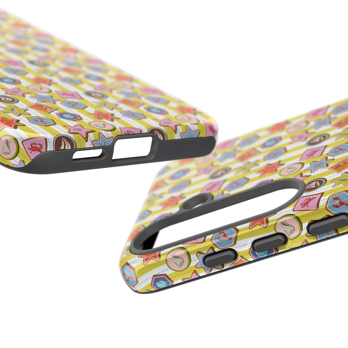 Yellow and White Striped Summer Themed Phone Case