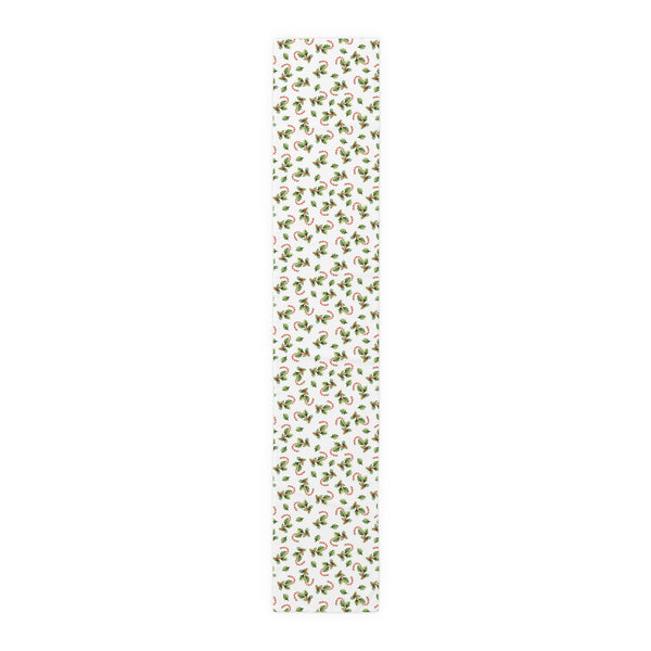 Christmas Table Runner Featuring Holly & Candy Canes