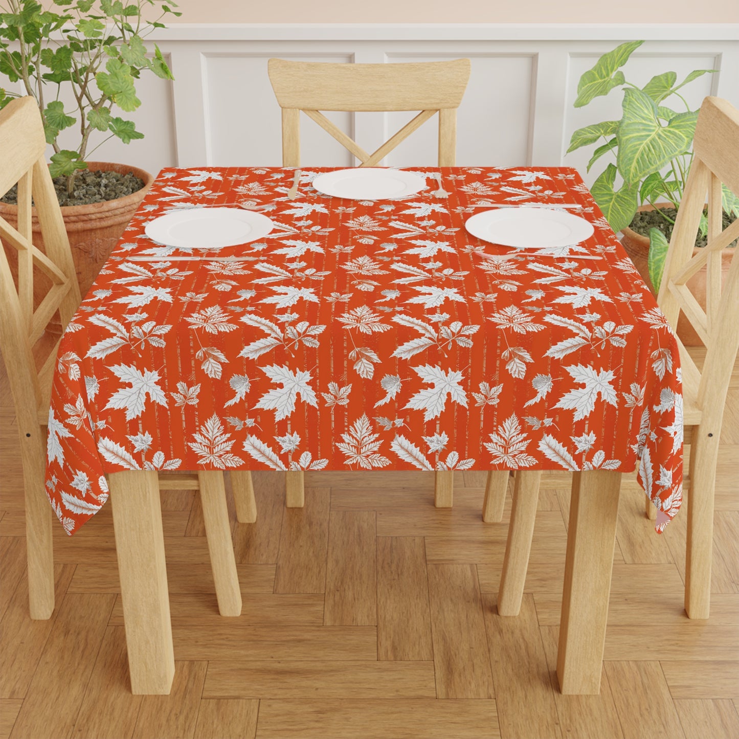 Autimn Leaf Toile de Jouy Square Tablecloth