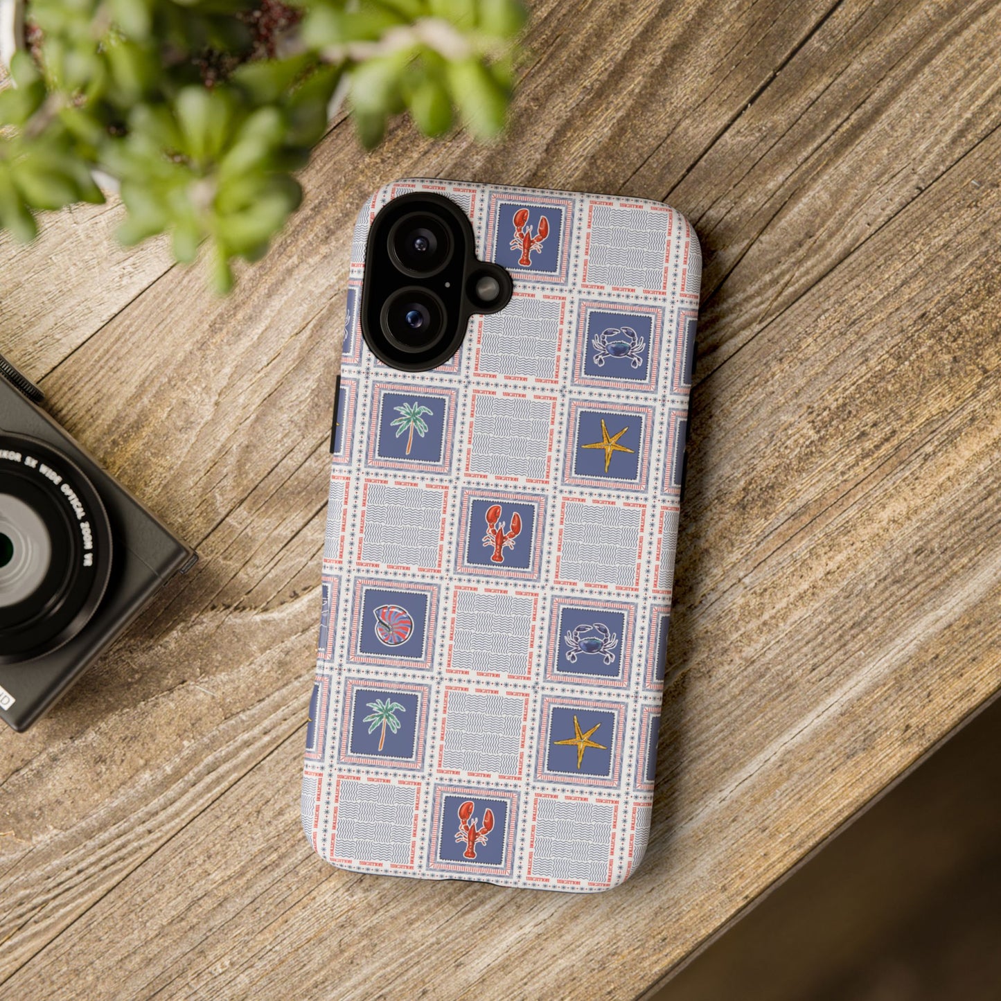 Lobsters Sailboats Seashells - Cell Phone Tough Case