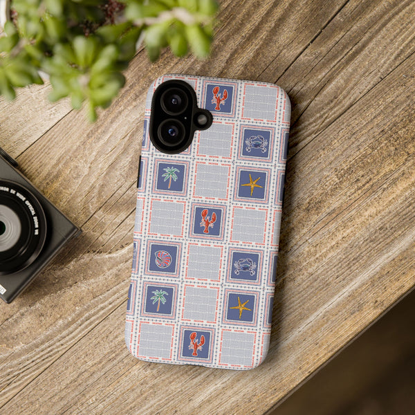 Lobsters Sailboats Seashells - Cell Phone Tough Case