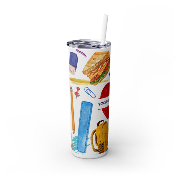 Personalized Teacher Skinny Tumbler 20oz Skinny Tumbler Teacher Appreciation Personalized Back to School Teacher Tumbler