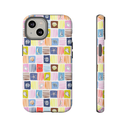 Colorful Seashells Sailboats and Starfish Summer Themed Phone Case