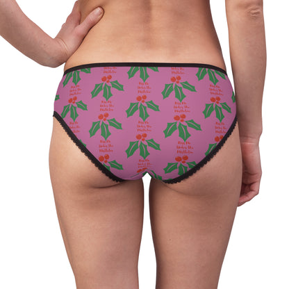 Kiss Me Under the Mistletoe, Women's Briefs, Christmas Underwear, Christmas Gift, Gift for Wife, Gift for Girlfriend, Sexy Underwear
