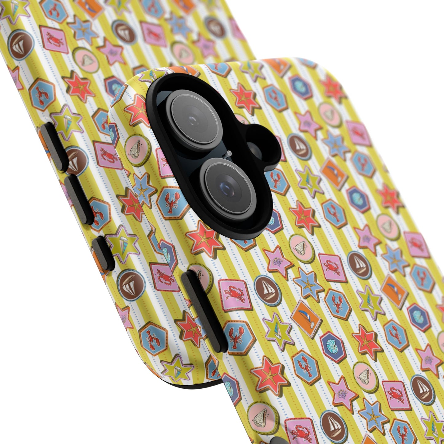 Yellow and White Striped Summer Themed Phone Case