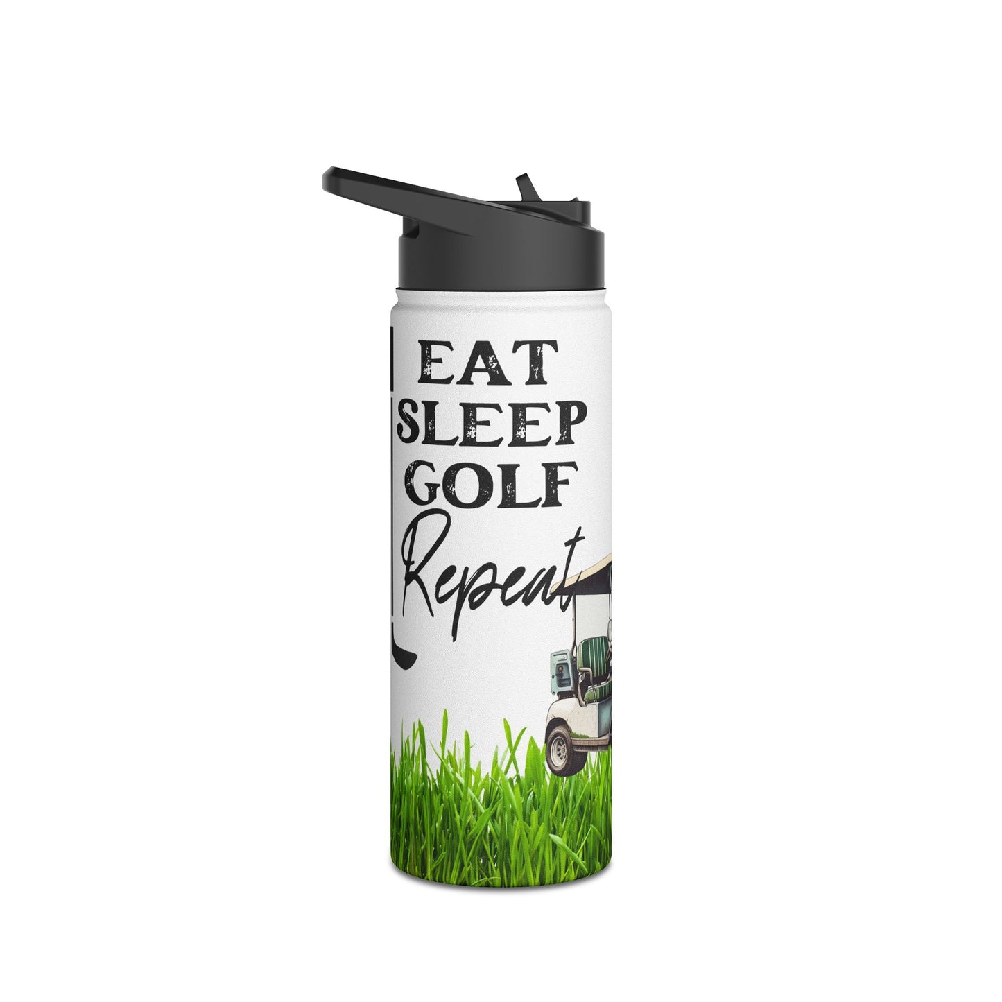 Eat Sleep Golf Repeat - Stainless Steel Water Bottle
