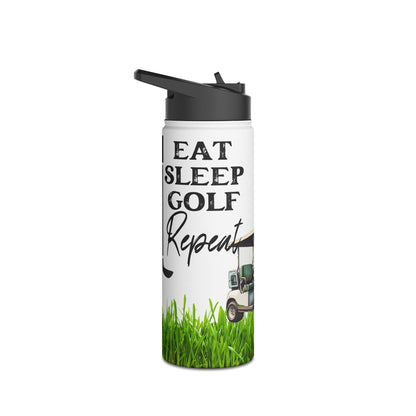 Eat Sleep Golf Repeat - Stainless Steel Water Bottle