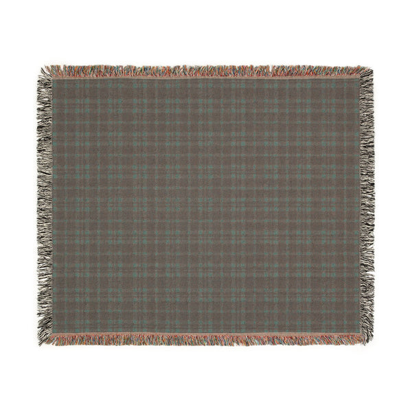 Navy and Rust Plaid Woven Cotton Throw Blanket