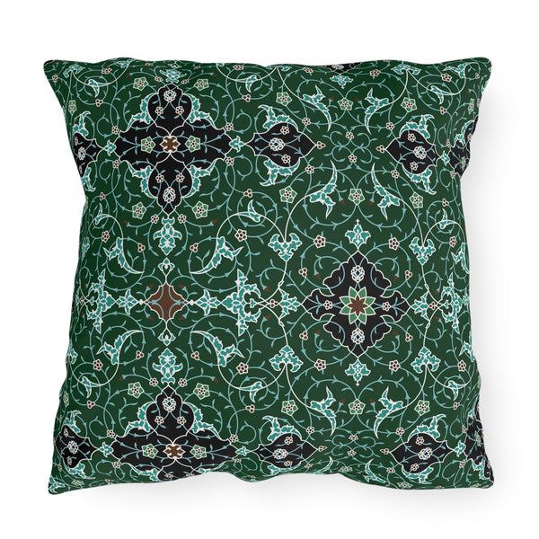 Elegant Green and Blue - Outdoor Pillow