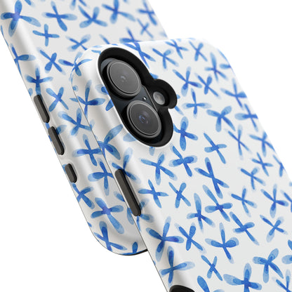 Blue Floral MagSafe Tough Case for iPhone
