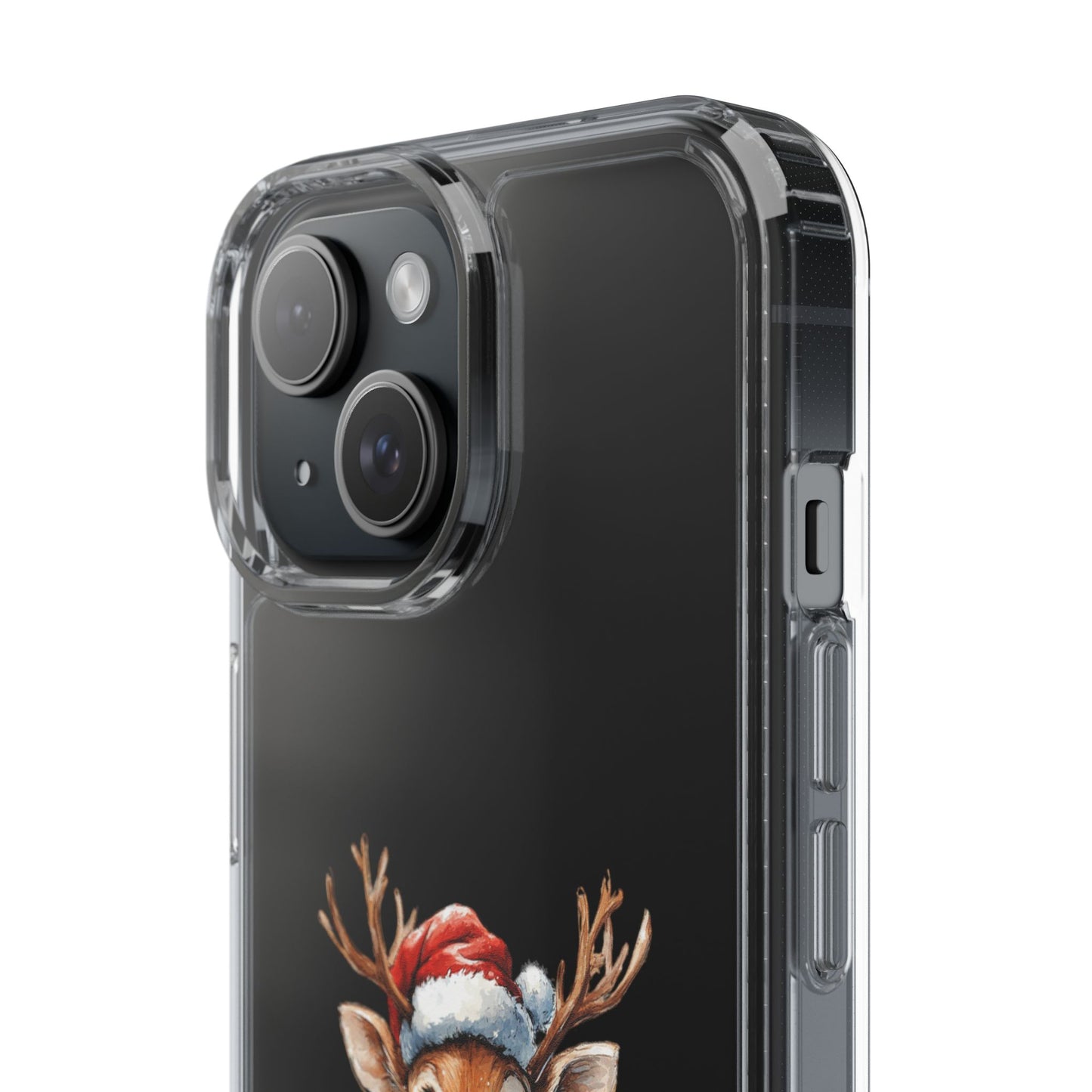 Festive Reindeer on a Clear Phone Case
