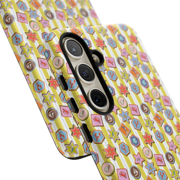 Yellow and White Striped Summer Themed Phone Case