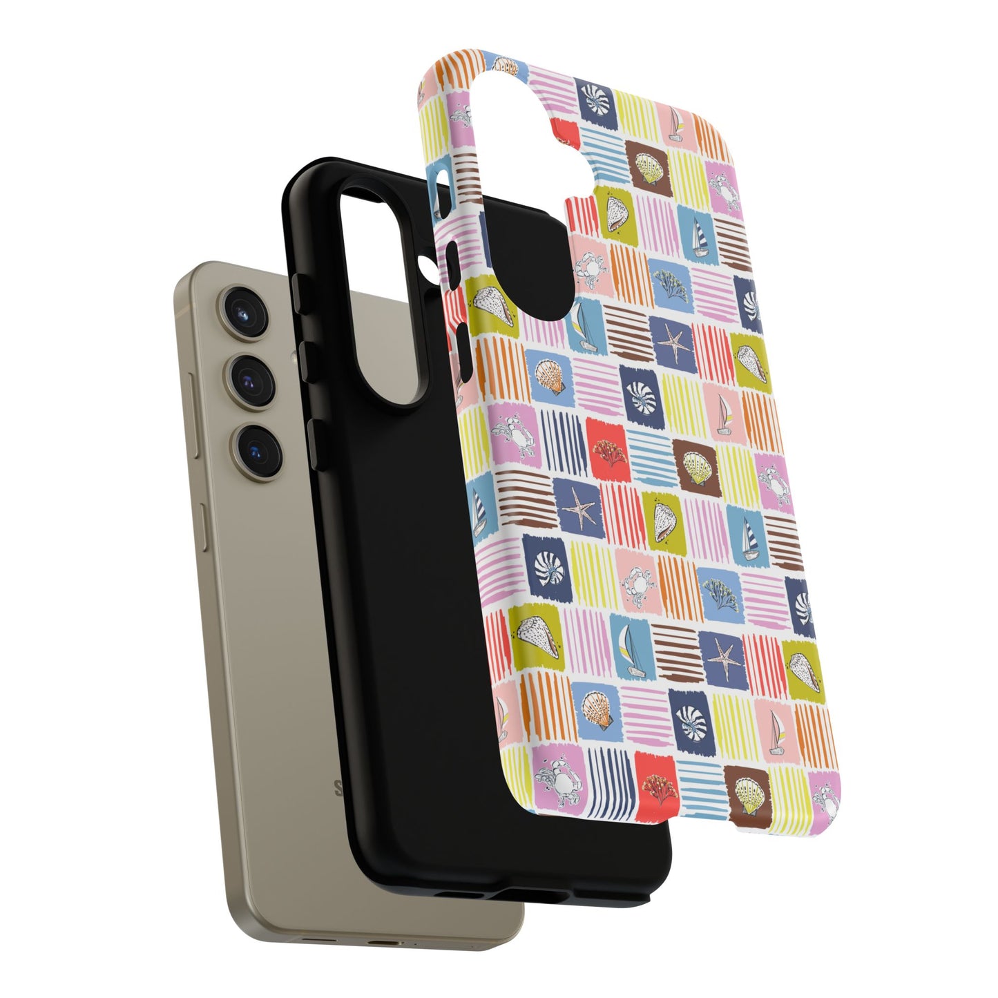 Colorful Seashells Sailboats and Starfish Summer Themed Phone Case