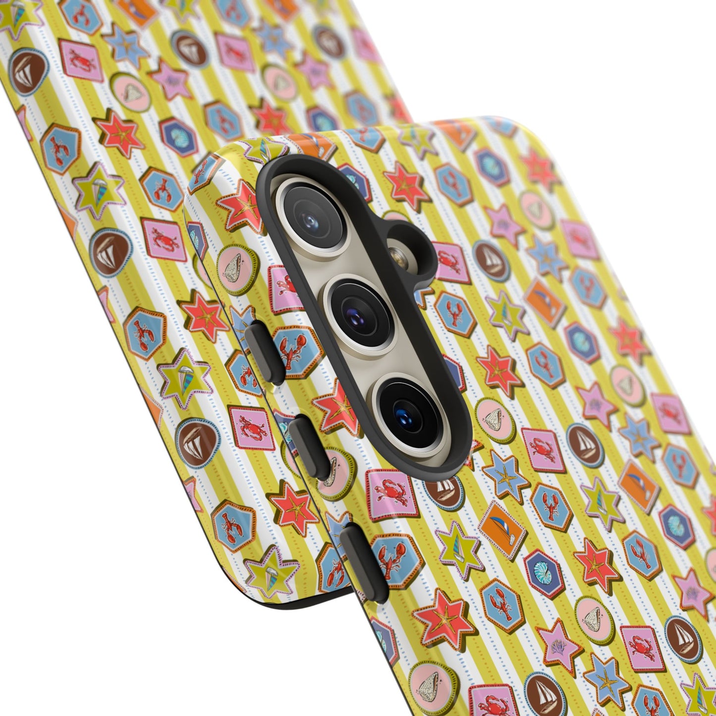 Yellow and White Striped Summer Themed Phone Case