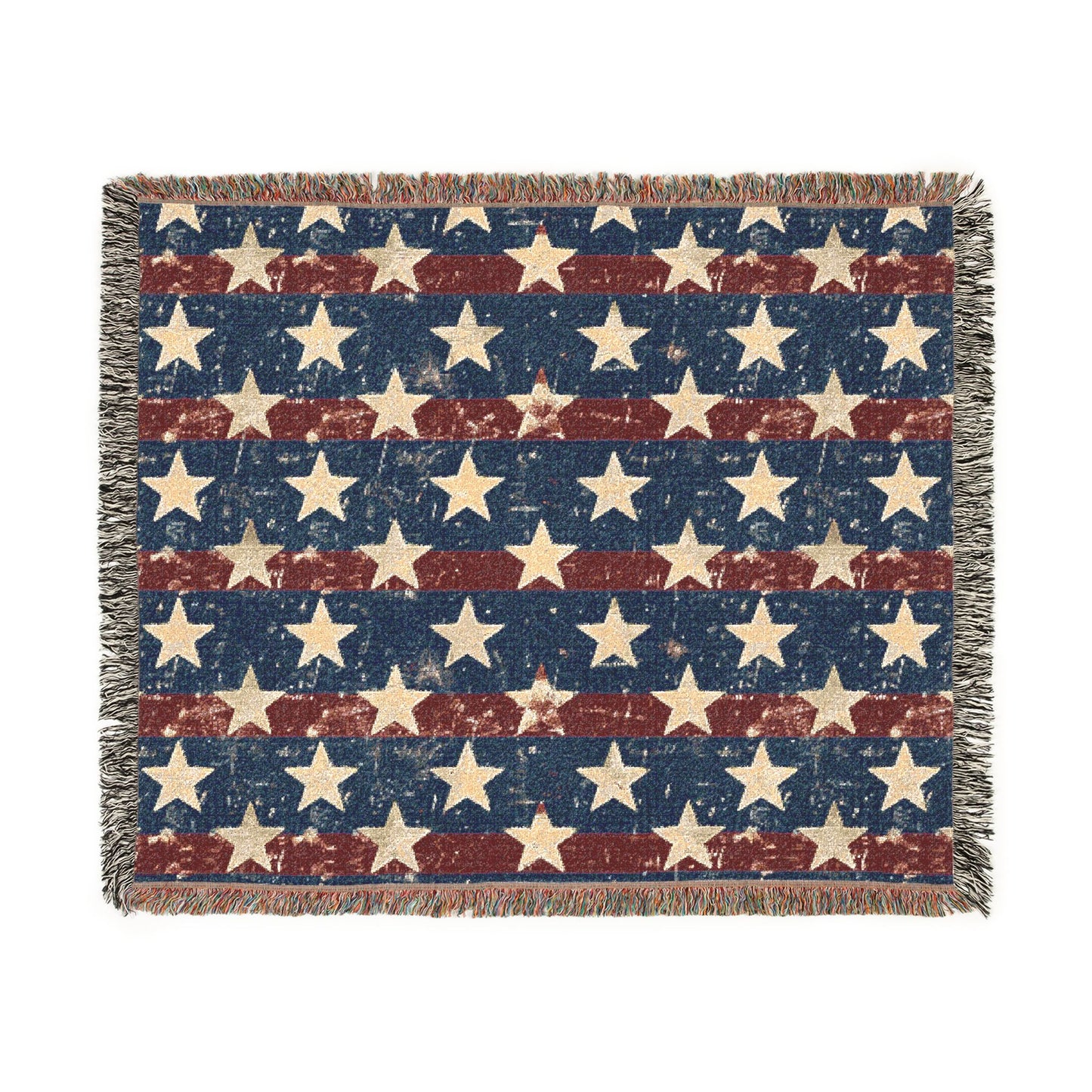 Patriotic Star Woven Blanket