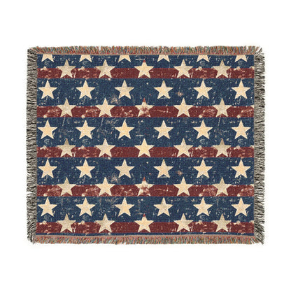 Patriotic Star Woven Blanket