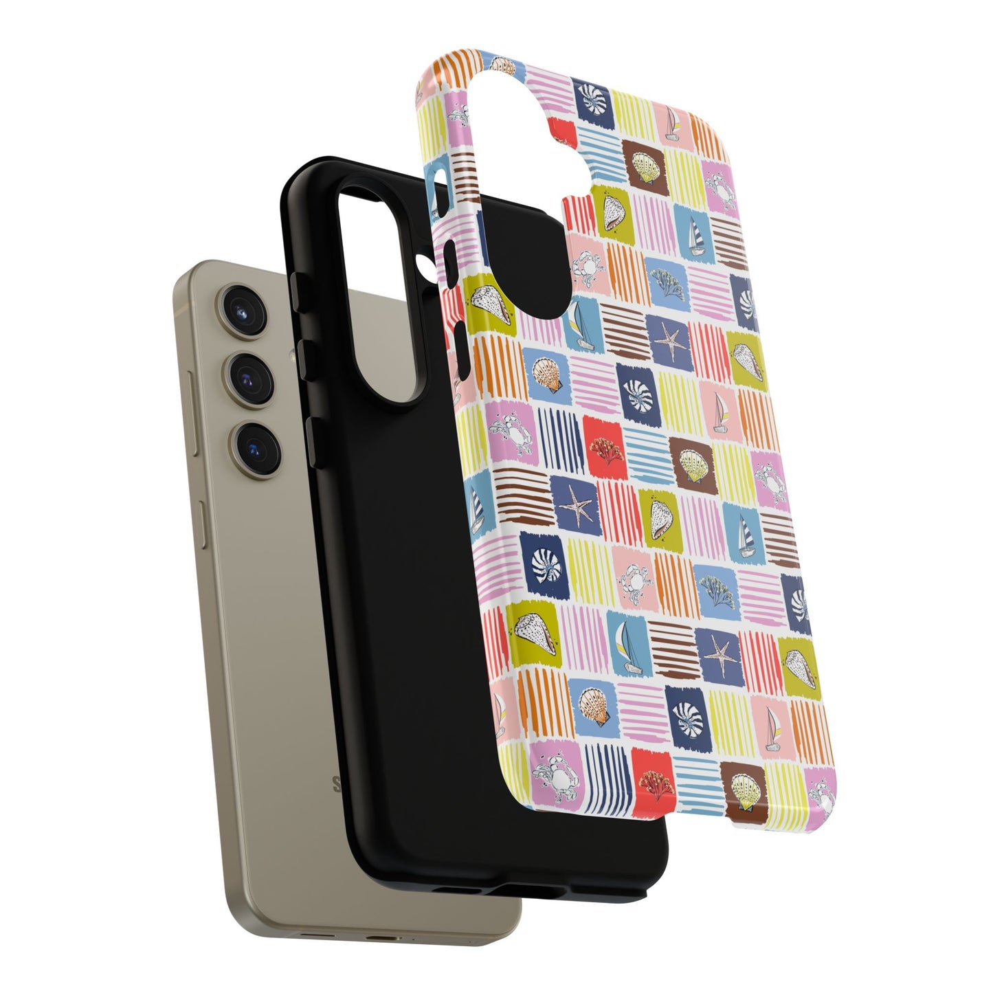 Colorful Seashells Sailboats and Starfish Summer Themed Phone Case