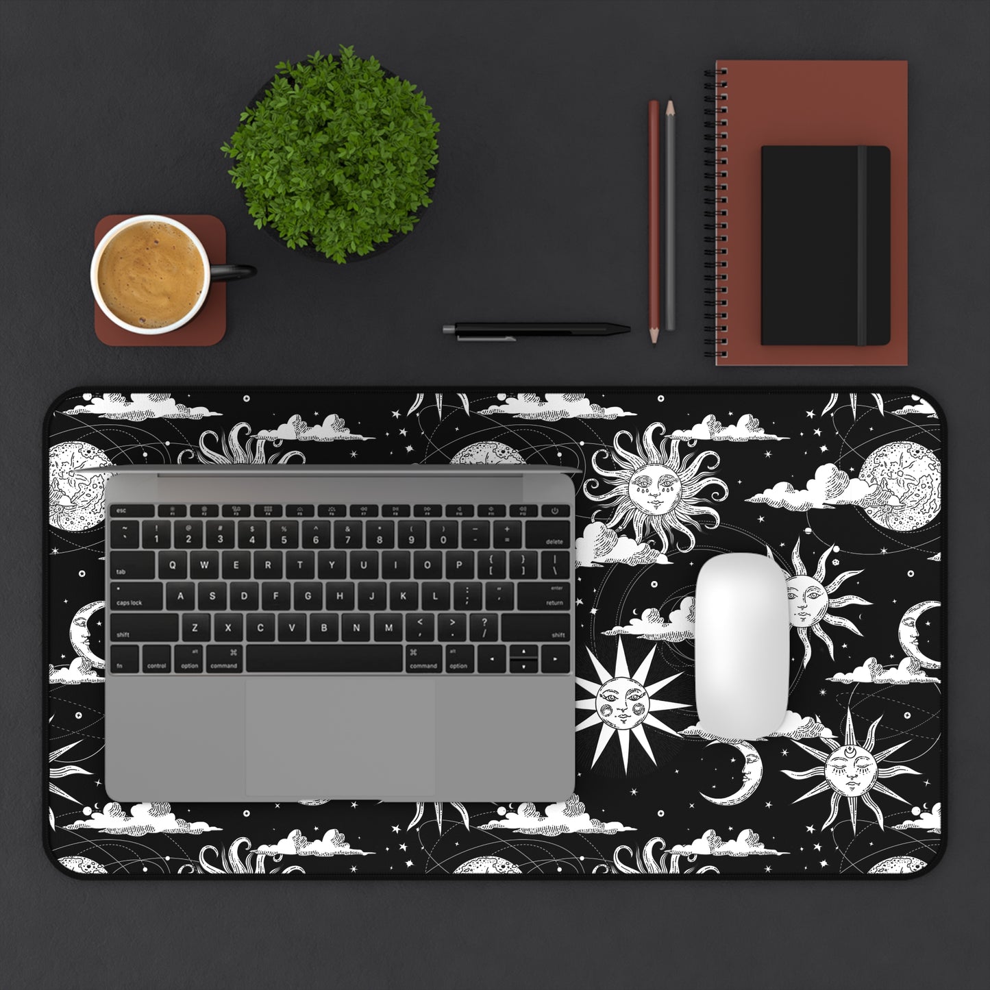 Celestial Sun and Moon Desk Mat