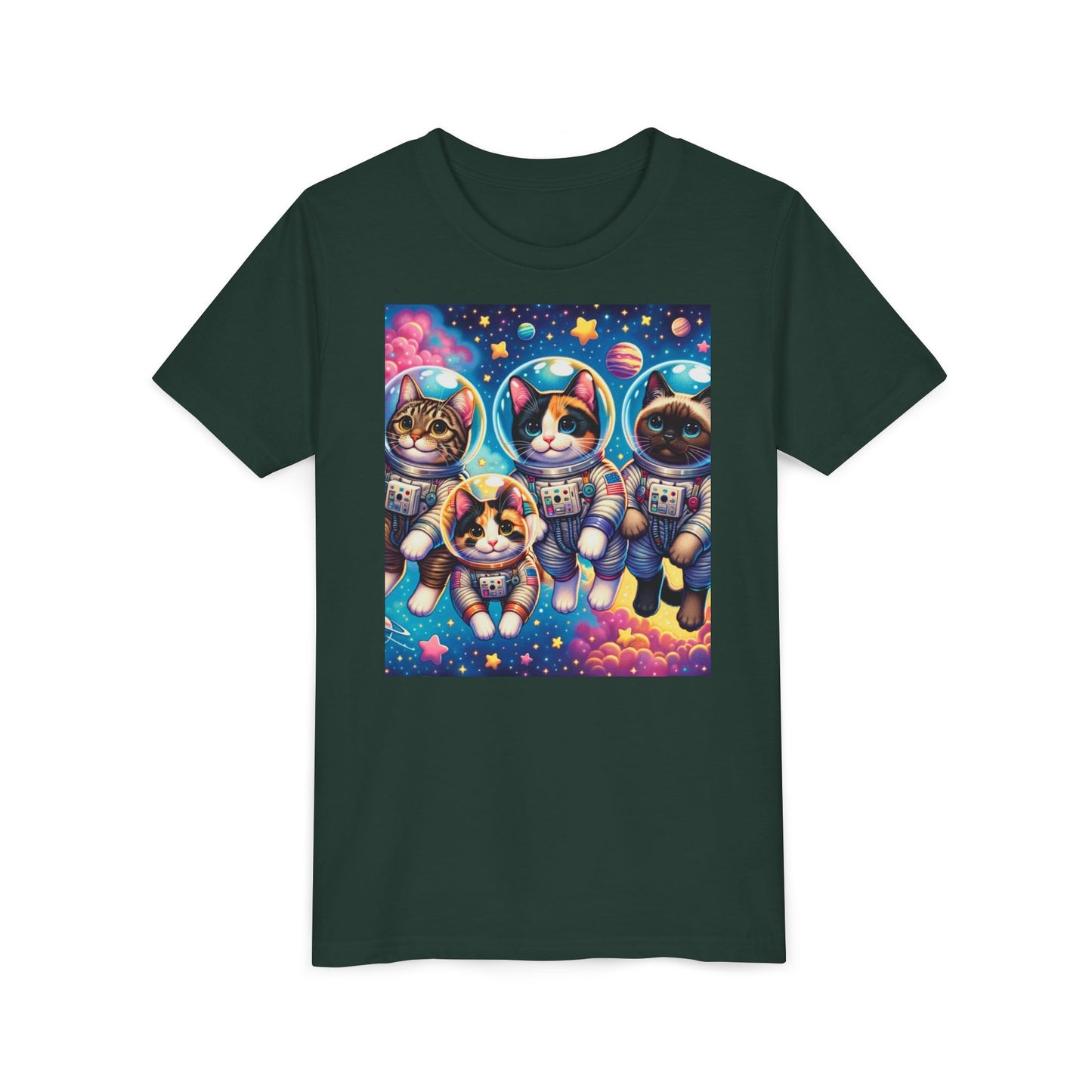 Kids Cats In Space TShirt Kids Graphic Tee