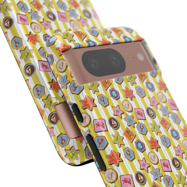 Yellow and White Striped Summer Themed Phone Case