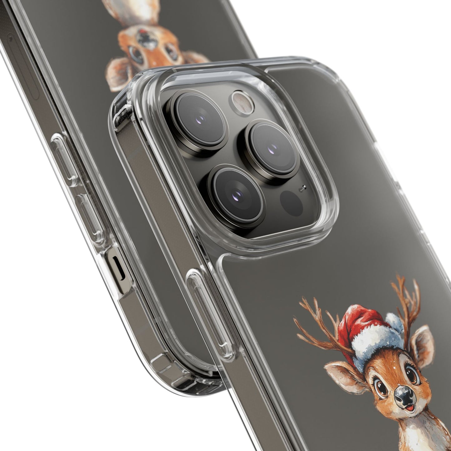 Festive Reindeer on a Clear Phone Case