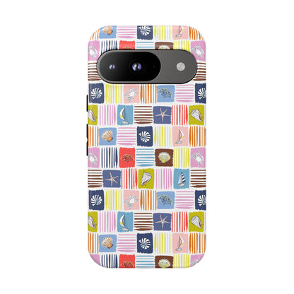 Colorful Seashells Sailboats and Starfish Summer Themed Phone Case