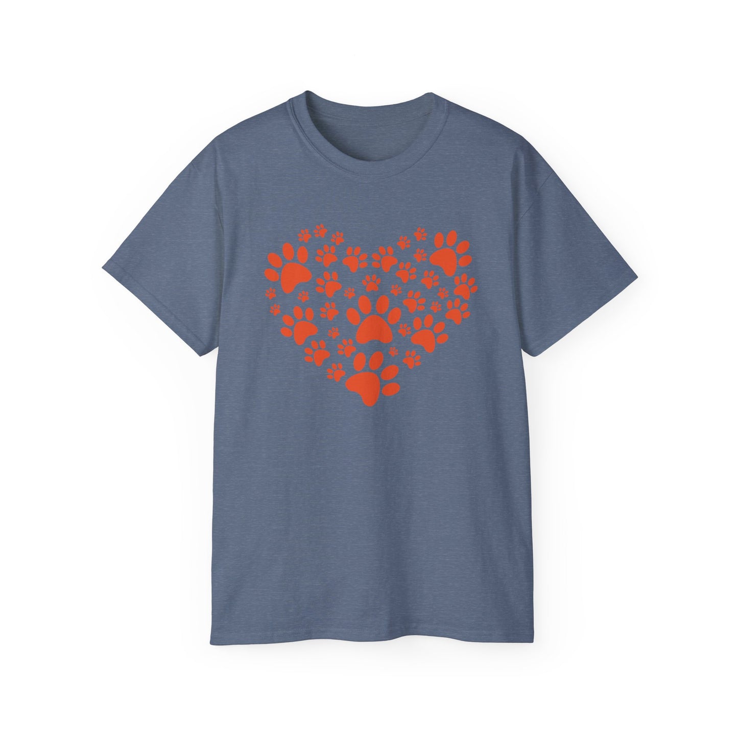 Heart Paw Print Unisex Ultra Cotton Tee - Perfect for Pet Lovers