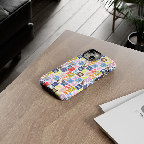 Colorful Seashells Sailboats and Starfish Summer Themed Phone Case