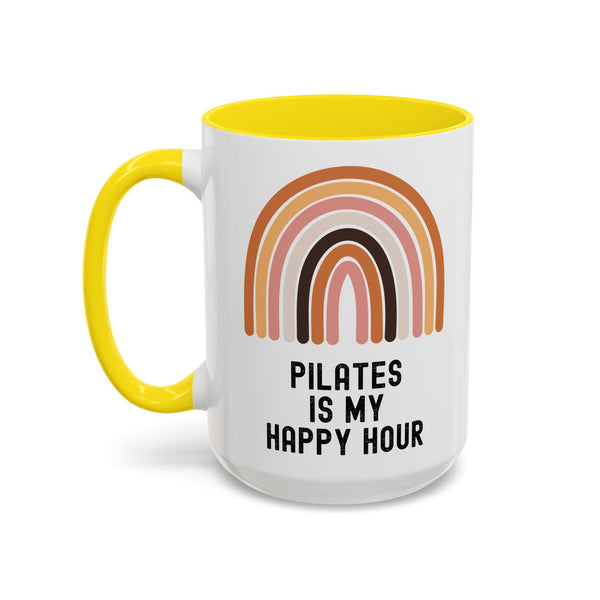Pilates Is My Happy Hour Funny Coffee Mug Gift for Pilates Lover Women Workout Cup Mothers Day