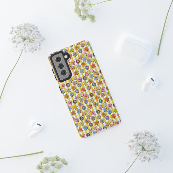 Yellow and White Striped Phone Case Summer Themed iPhone Samsung Case Pixel Summer Tough Cases