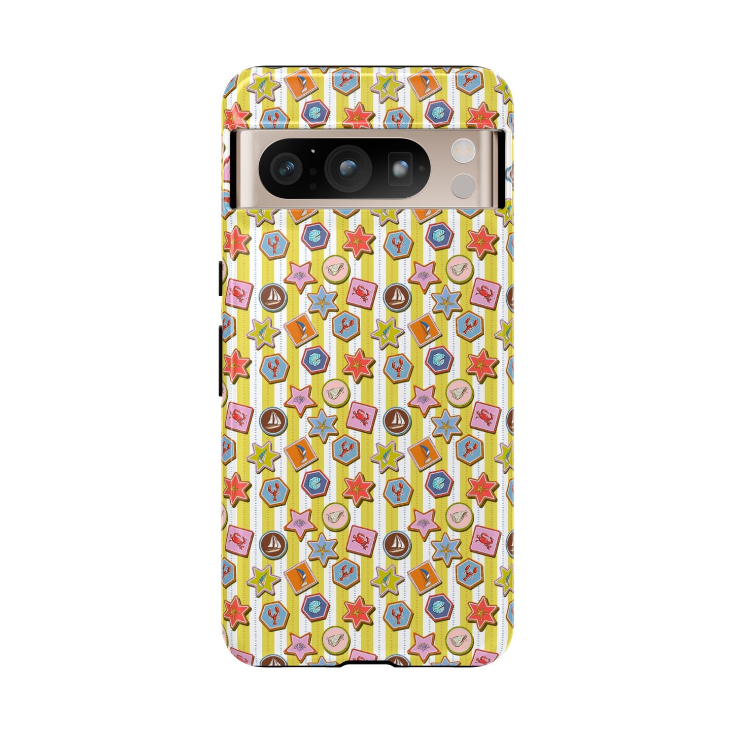 Yellow and White Striped Summer Themed Phone Case