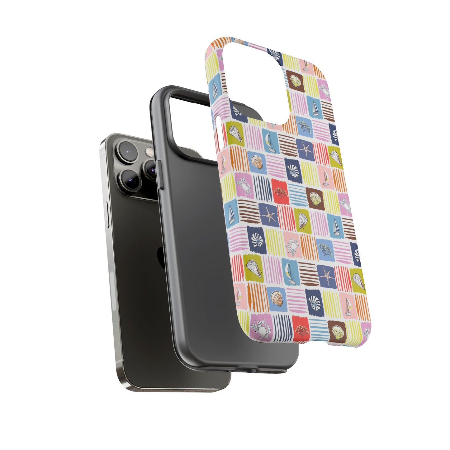 Colorful Seashells Sailboats and Starfish Summer Themed Phone Case