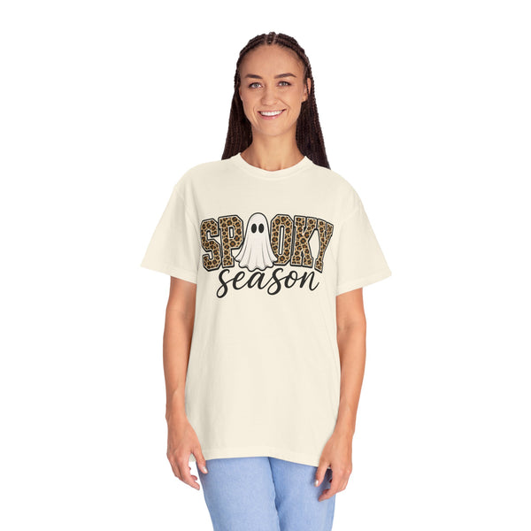 Spooky Season Leopard Print Ghost Halloween Graphic T-Shirt