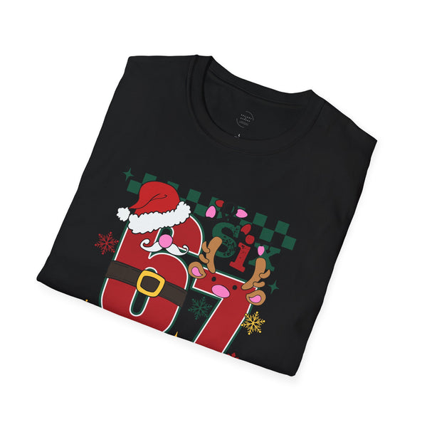 Christmas 67 Shirt – Cute Santa & Reindeer Holiday Graphic Tee – Festive “Six Seven” Xmas Top