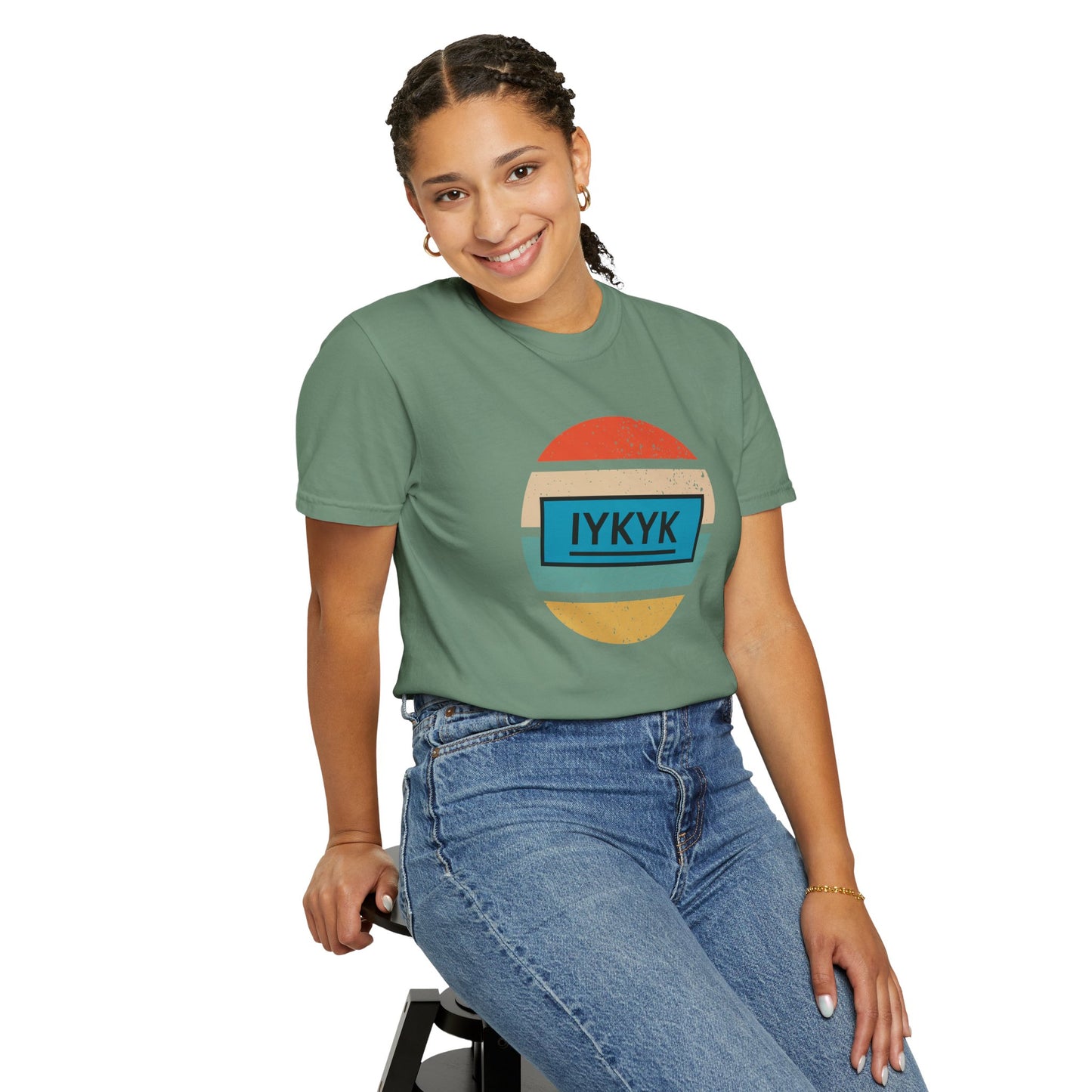 IYKYK Vintage Style Tee with Retro Rainbow