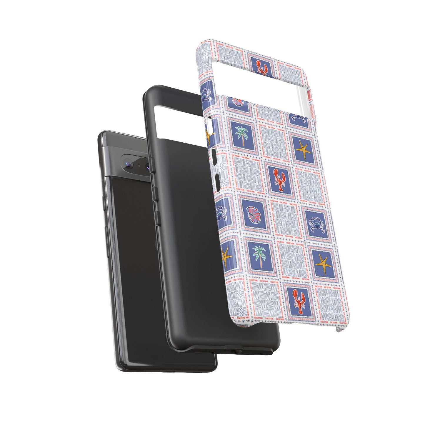 Lobsters Sailboats Seashells - Cell Phone Tough Case