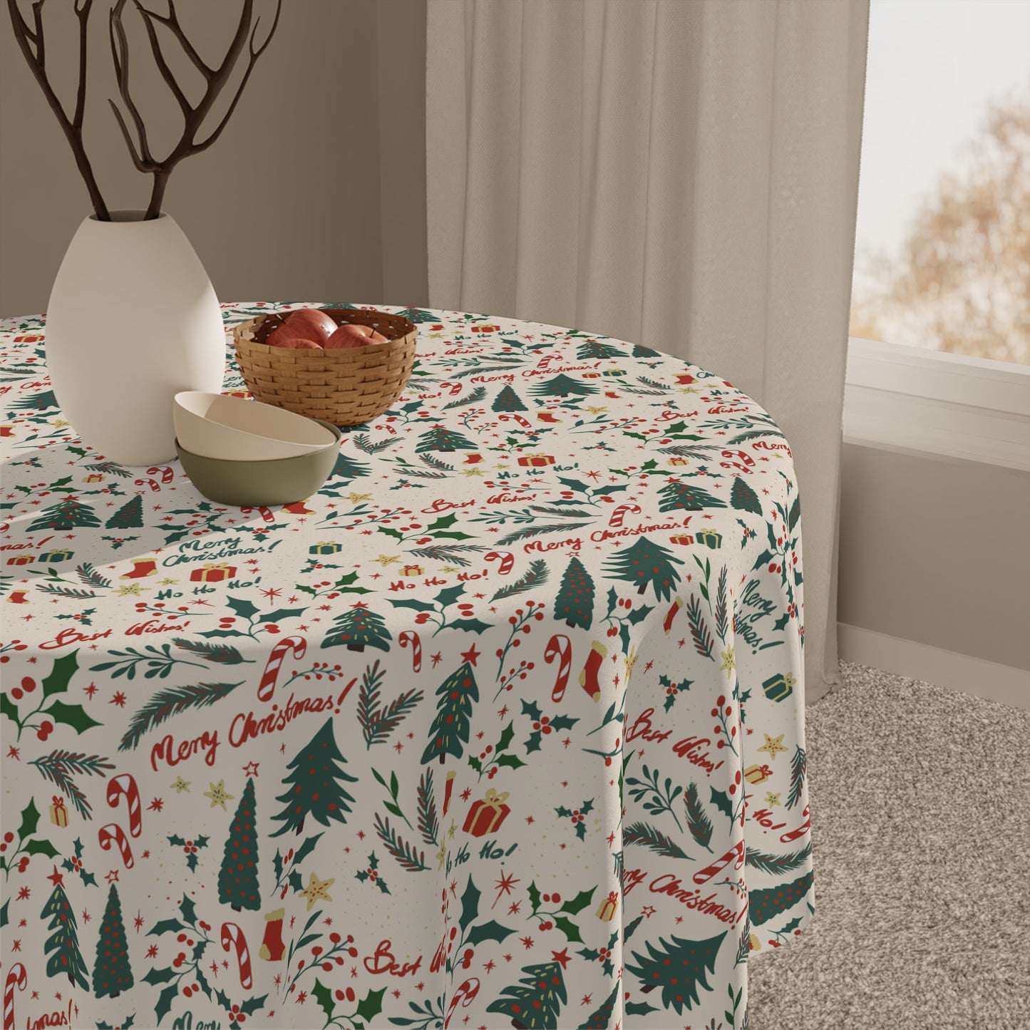 Merry Christmas Square Tablecloth